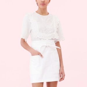 Rebecca Taylor White Denim Skirt